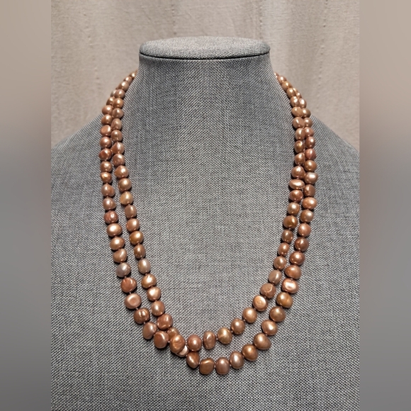 Source Unknown Jewelry - Bronze Freshwater Genuine Pearl Necklace Strand